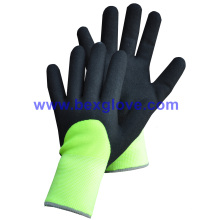 7 Gauge Acrylic Thermal Liner Plus, forro exterior de nylon de 13G, revestimiento de nitrilo, guantes de trabajo de acabado 3 / 4sandy